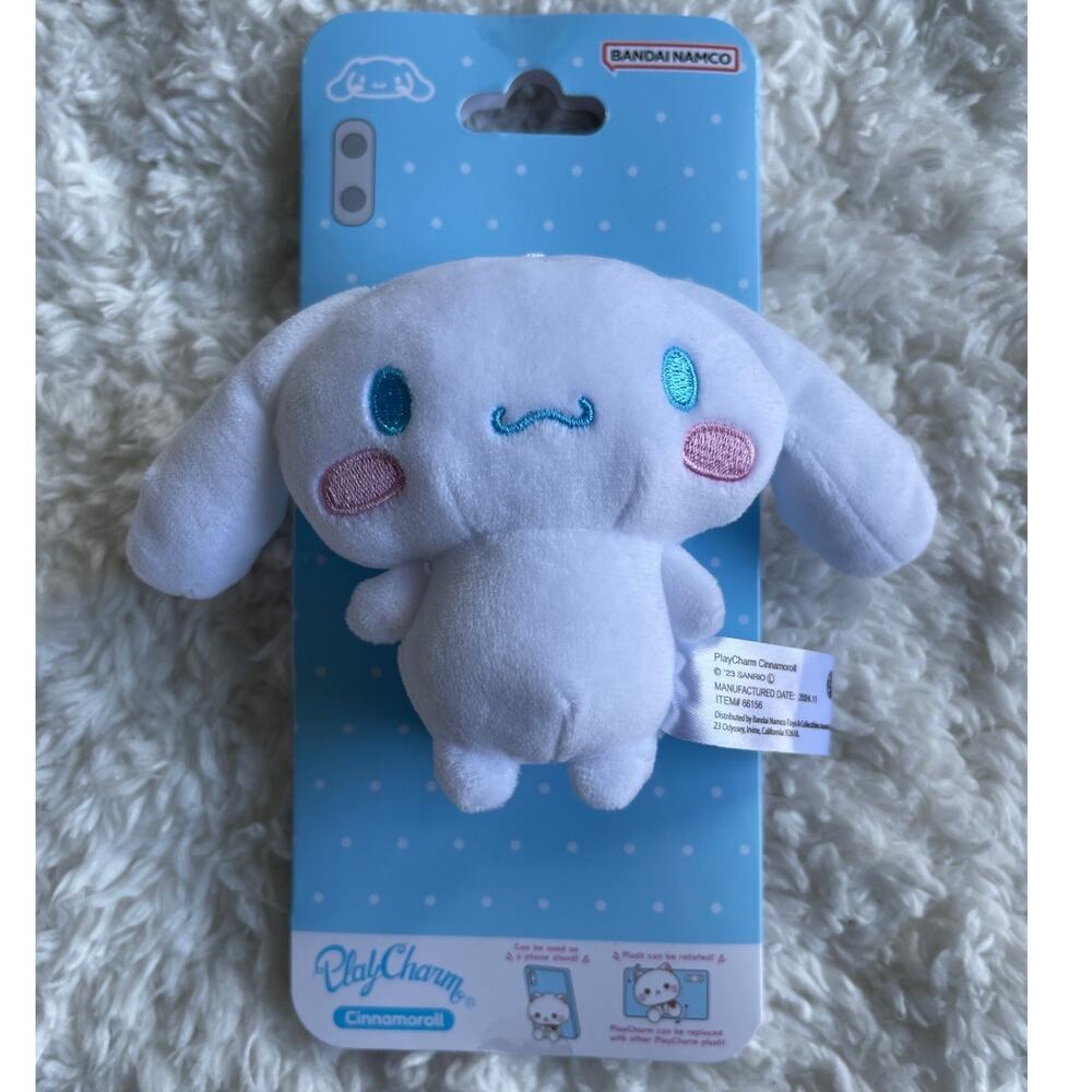 Sanrio Cinnamoroll Plush Phone Stand Charm Collectible Accessories Bandai Namco